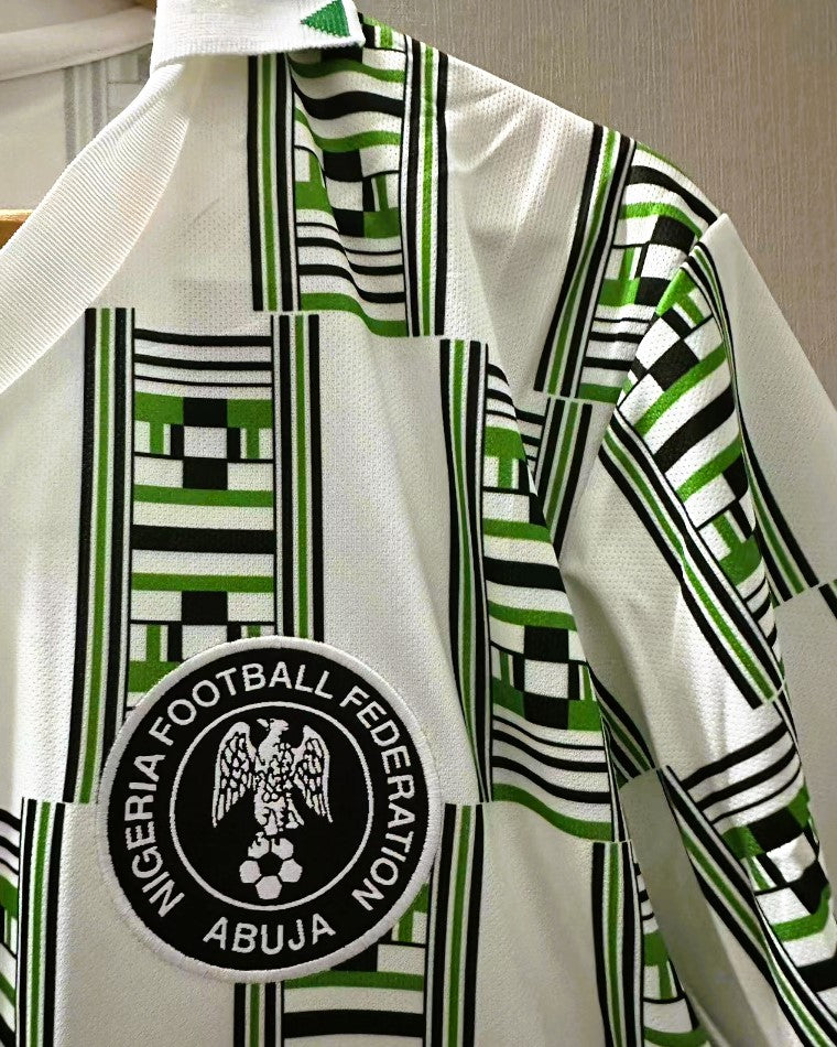 Nigeria fashion Jay Jay Okocha Jersey 1994 Away #10 Men's XL White Green